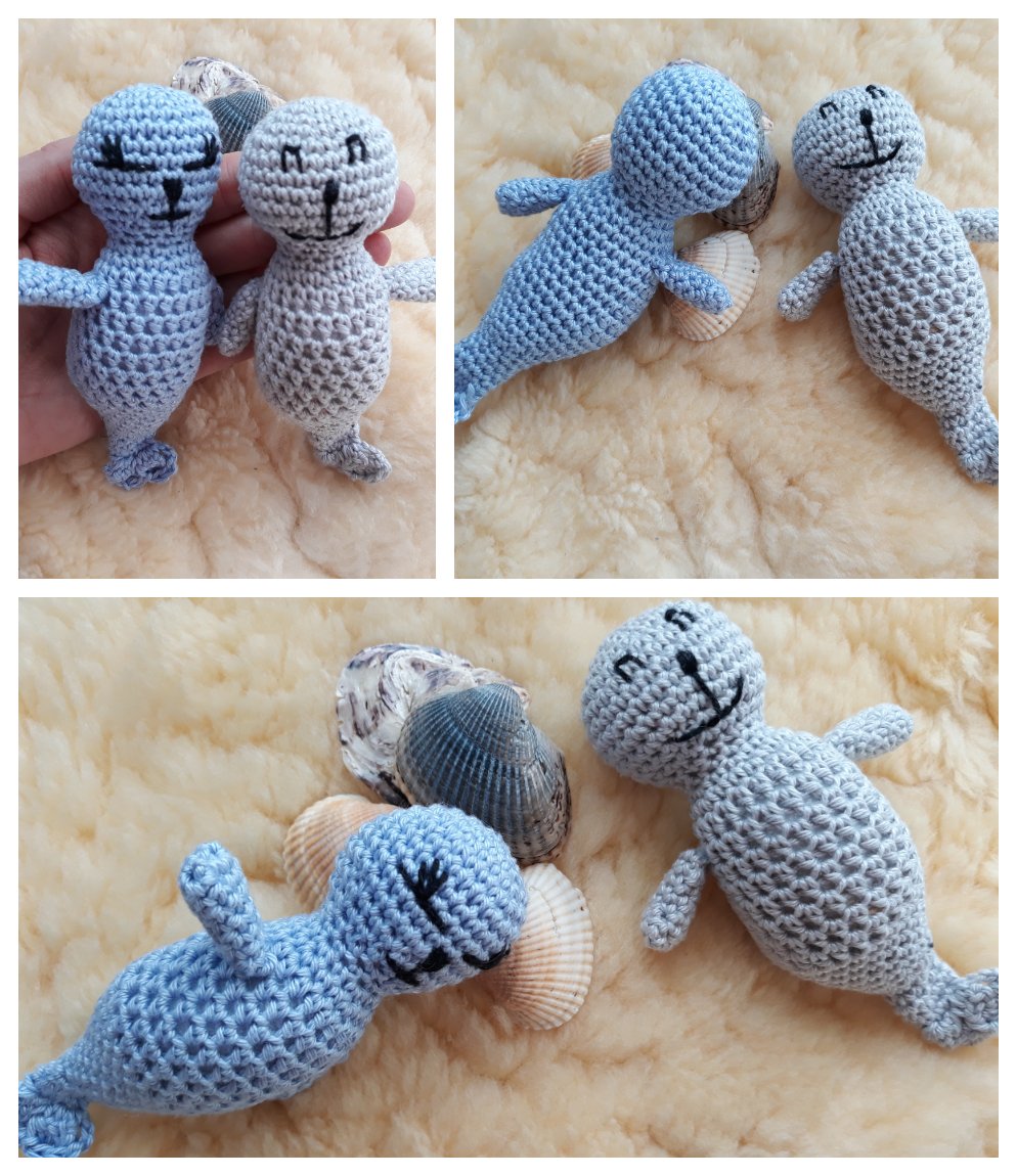 Blog-Inhaltsbild für 'Robben, kostenlose Häkelanleitung'